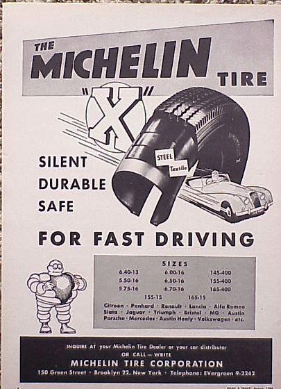 1956 michelin tire jaguar original vintage ad  c my store 4more   5+= free ship