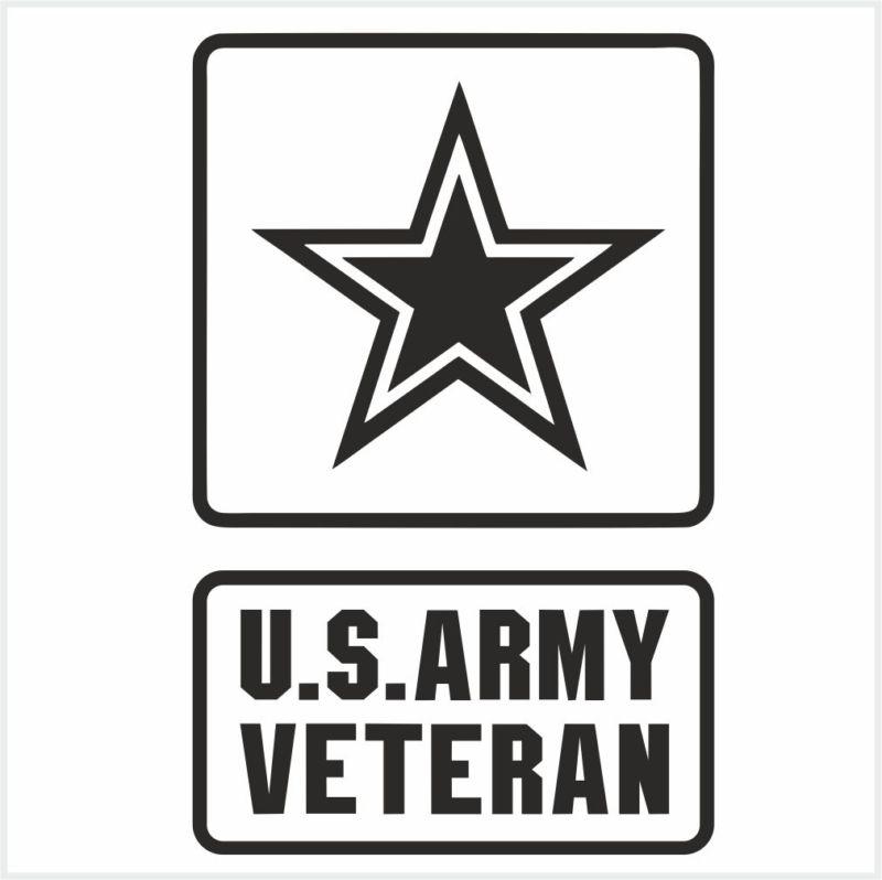 Us army veteran star decal window car truck sticker m1 4 3/4"x3" - 12x7.6 cm