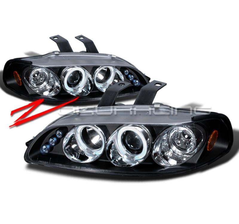 92-95 honda civic 2dr/3dr projector headlights jdm black