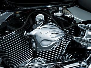 Kuryakyn 7714 chrome flames horn cover harley 1991-2013