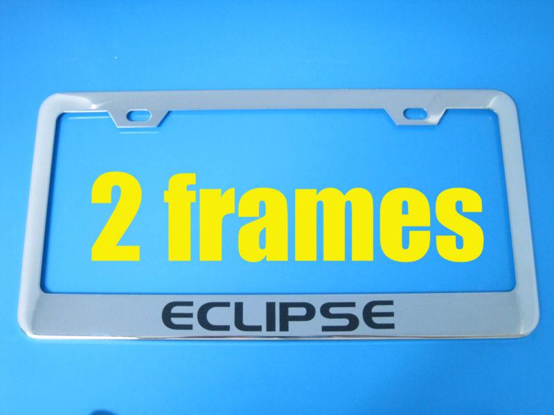 Mitsubishi "eclipse" superior chrome metal license plate frame (2pcs)