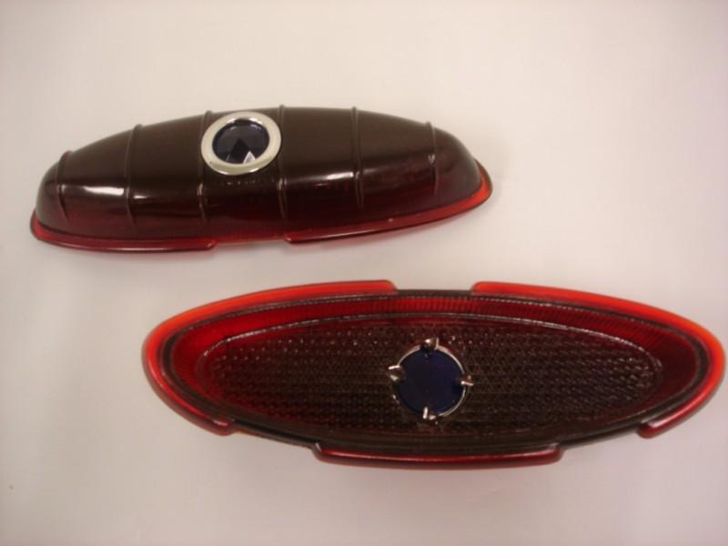 1949 50 ford tail light lenses blue dot glass lens pair