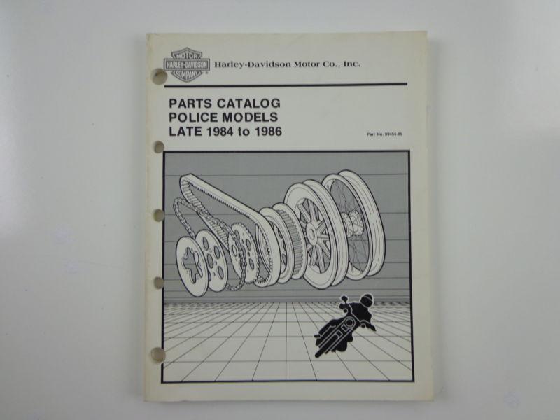 Harley davidson late 1984-86 police models parts catalog 99454-86