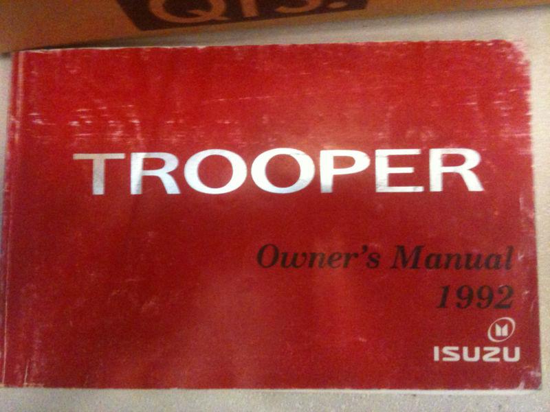 Owners manual 1992 isuzu trooper