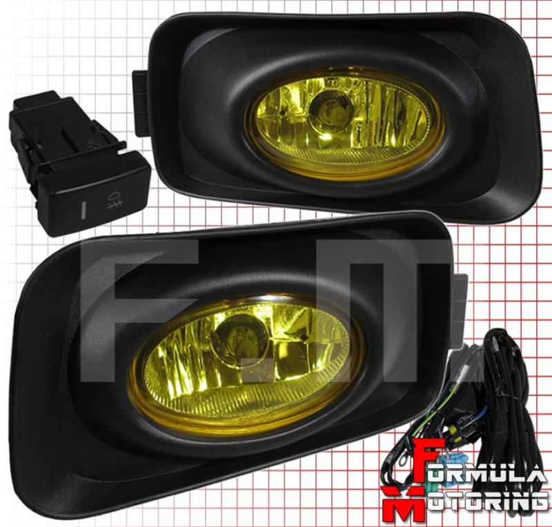 Acura tsx cl9 04-06 yellow lens front bumper fog lights lamps+wring kit+switch