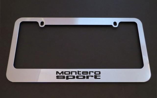 1 brand new mitsubishi montero sport chrome metal license plate frames + caps