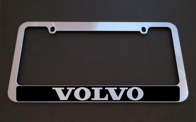 1 brand new volvo halo chrome metal license plate frames + screw caps