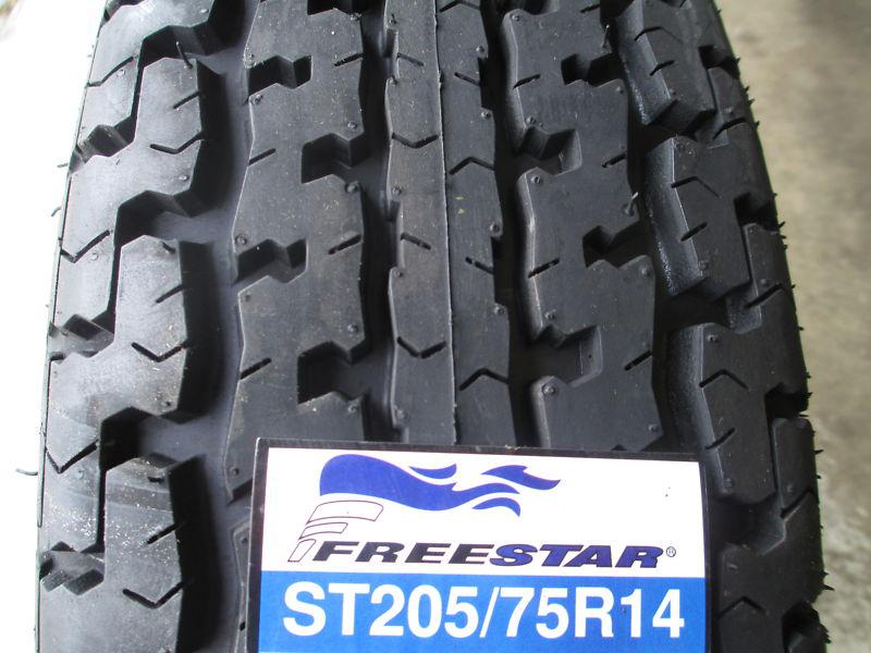 2 new st 205/75r14 freestar radial trailer tires 6 ply 2057514 205 75 14 r14