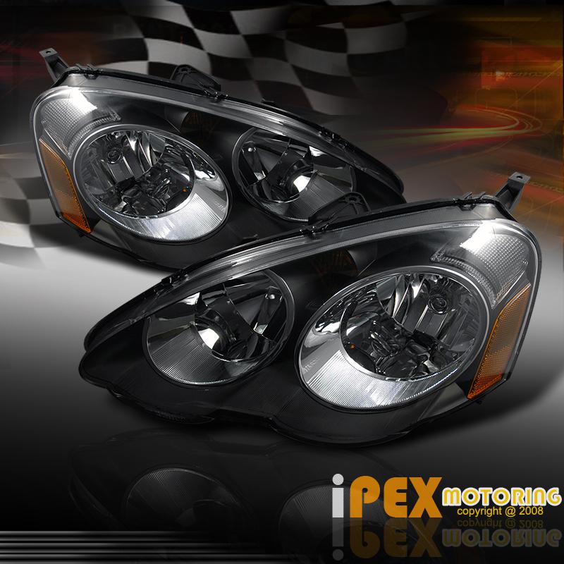 2002 - 2004 acura rsx dc5 jdm type r "black" plug n play euro head light lamps