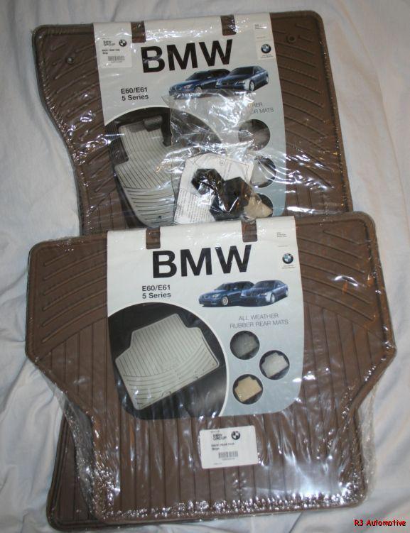 2004 to 2007 bmw 525i/525xi rubber floor mats - factory oem accessories - beige