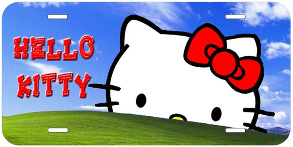 Hello kitty aluminum novelty car tag license plate