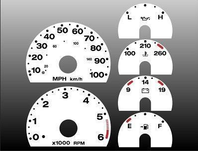 2003-2006 jeep wrangler yj instrument cluster white face gauges 03-06