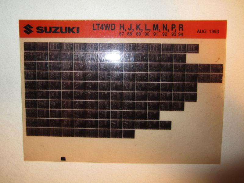 1987-1994 suzuki motorcycle lt 4wd h j k l m n p r microfiche parts catalog 