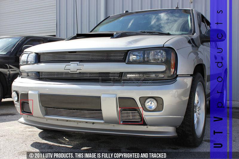 2002 - 2005 chevy trailblazer fog light billet grille 2pc chrome lt ls ss fogs