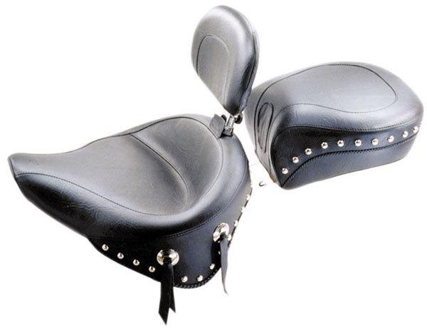 Mustang wide touring studded driver & pass seat backrest 00-06 harley softail