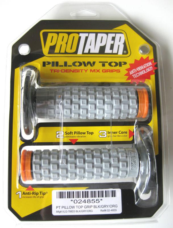 Pro taper protaper pillow top grips grey / orange exc sx mxc xc sxf new