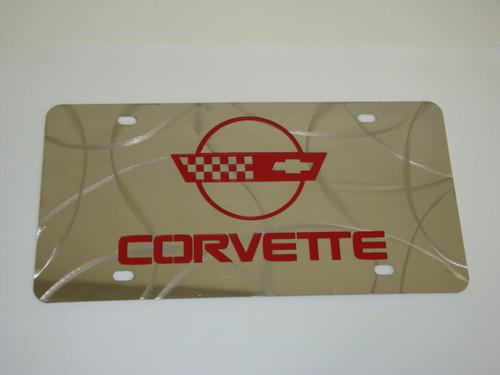 1984-1996 corvette stainless steel license plate grind pattern