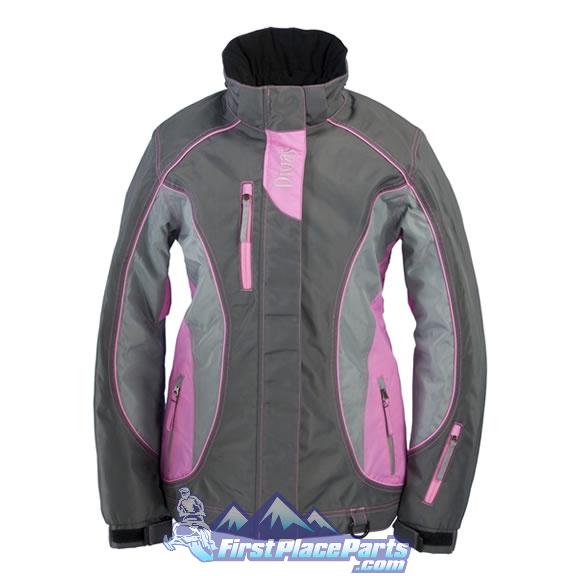 Divas divine ii pink/grey snowmobile jacket ~ 2013 model ~ sizes 1x - 5x