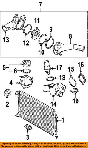 Volkswagen oem 07k121132g engine coolant outlet flange