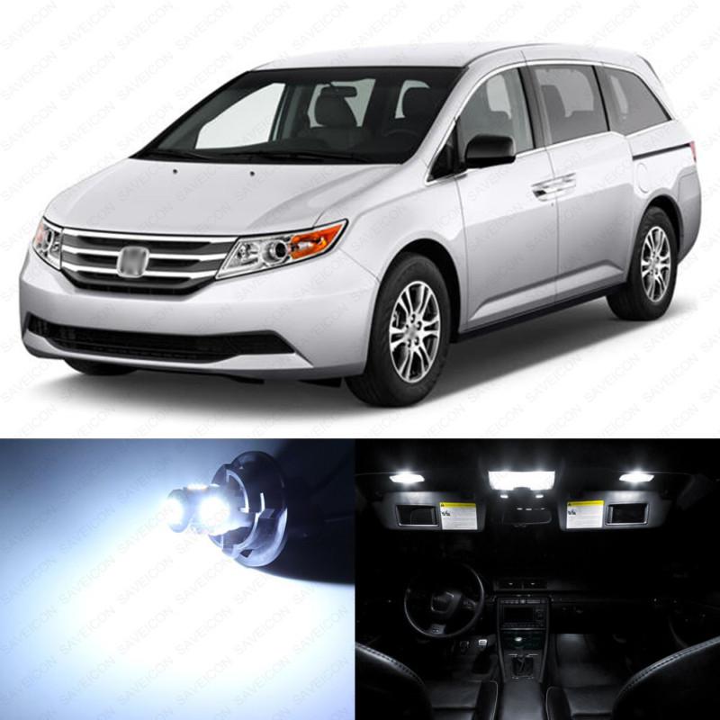 13 x white led lights interior package kit for honda odyssey 2011-2013 --