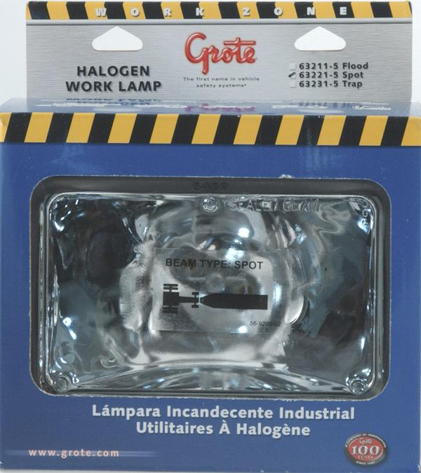 Grote 63221-5 -  4" x 6" rectangular rubber halogen work lamp