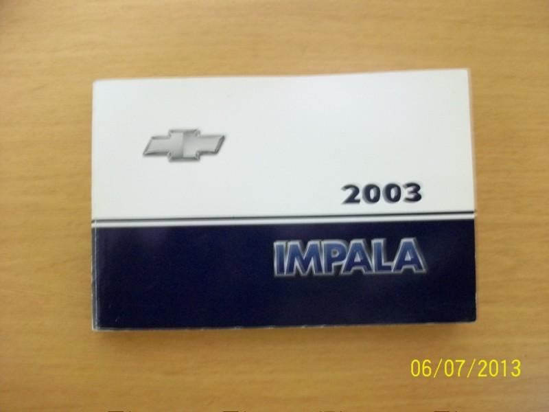 2003 chevy impala    owners manual