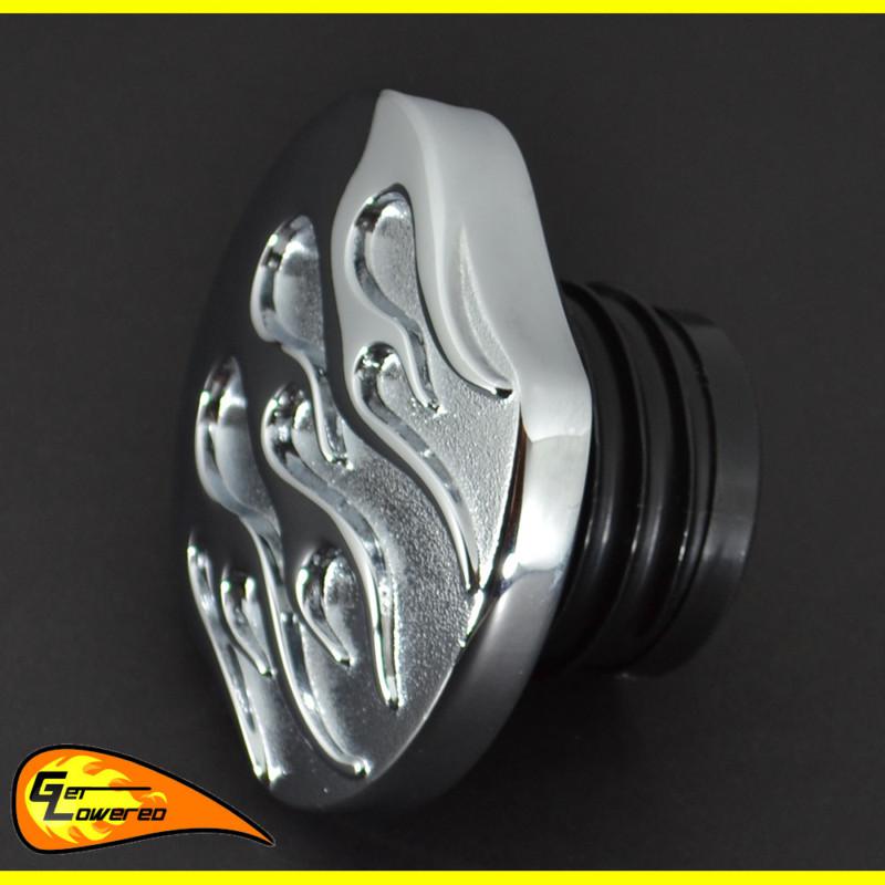 Chrome Flame Gas Fuel Cap for 2000-Up Harley Davidson Softail FLST FXST, US $49.94, image 3