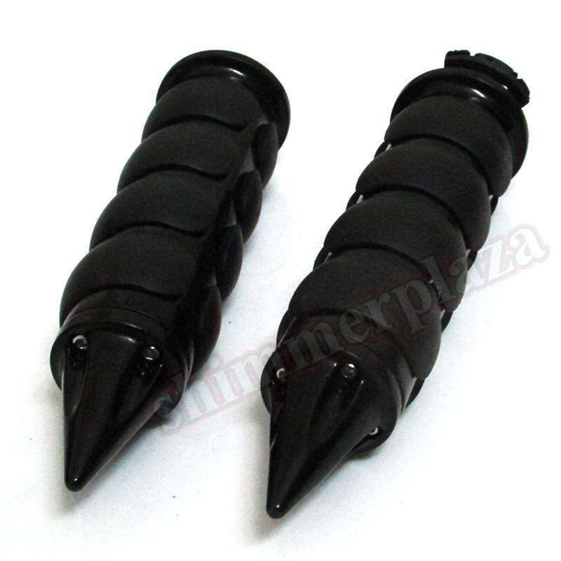 1" black spike hand grips for harley softail electra glide street custom