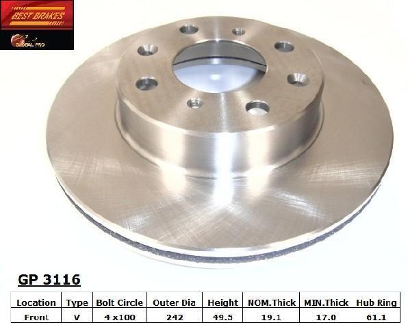 Best brakes gp3116 front brake rotor