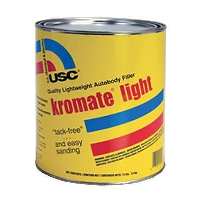 Us chemical body filler kromate-light premium yellow lightweight 1 gallon ea