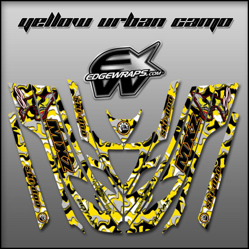 Ski doo zx sk 99, 00, 01,02,03 mxz 600 800 custom graphics - yellow urban camo