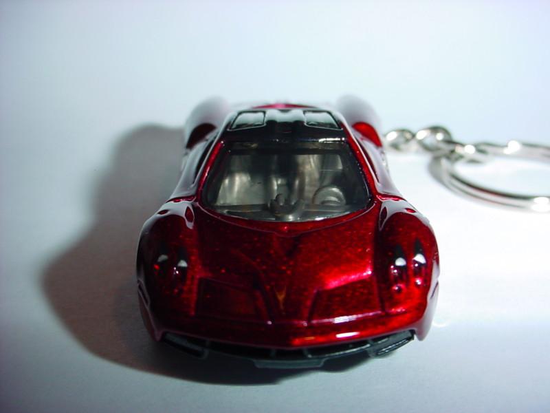 New 3d pagani huayra custom keychain fob key keyring race dark red top gear ride