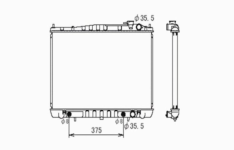 Replacement radiator nissan xterra frontier automatic 2.4l 3.3l l4 v6 214601z600