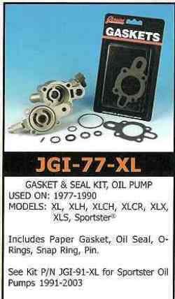 James sportster oil pump gasket & seal set  1977-90 - close out