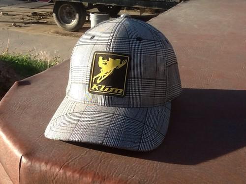 Klim flex fit snowmobile, motorcycle, mesh plaid hat s-m