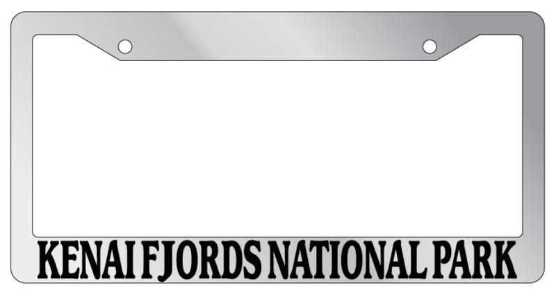 Chrome license plate frame kenai fjord national park auto accessory novelty