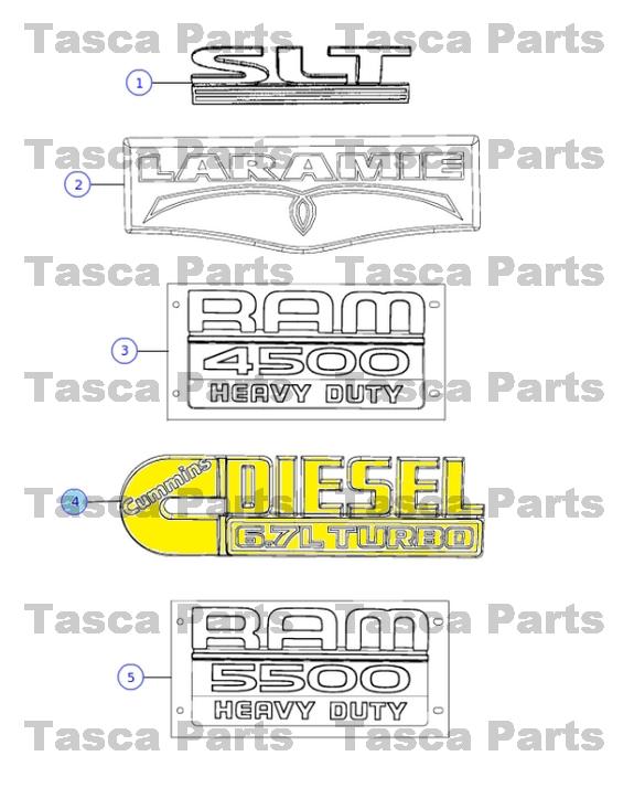 New oem front fender cummins 6.7l diesel badge emblem 2013 dodge ram trucks