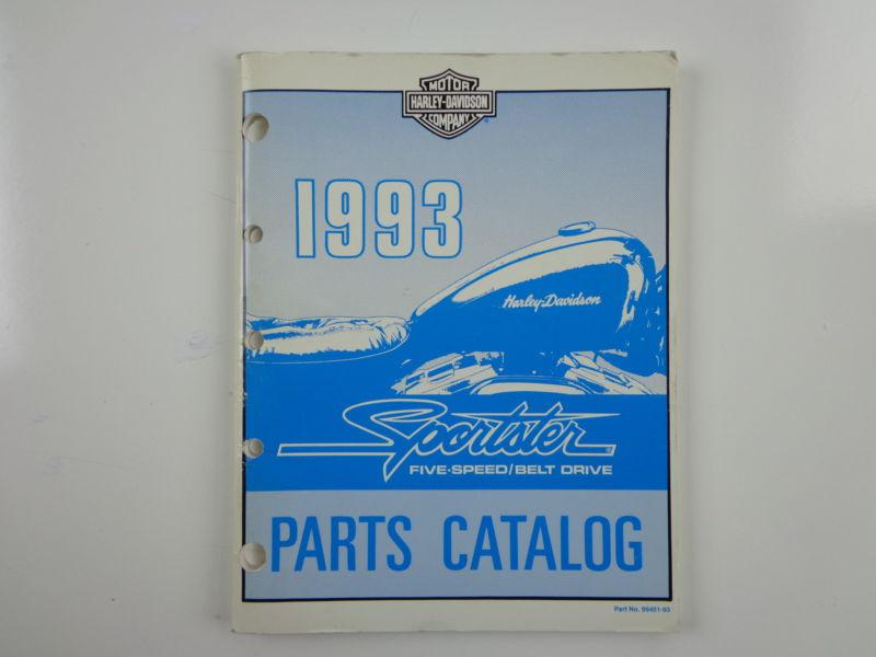 Harley davidson 1993 sportster 5-speed/belt drive parts catalog 99451-93