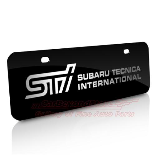 Subaru sti half-size black stainless steel license plate, official product +gift