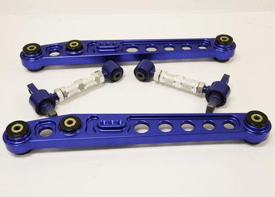 Blue type2 aluminum left+right side rear lower control arm+camber kit ek em ej