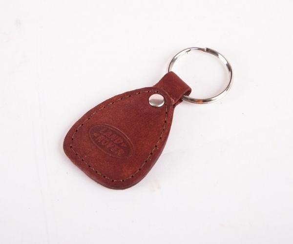 New leather brown keychain car logo land rover auto emblem keyring