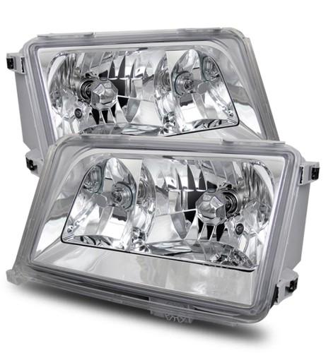 94-95 mercedes benz w124 260e/300e/400e/500e clear chrome crystal headlights