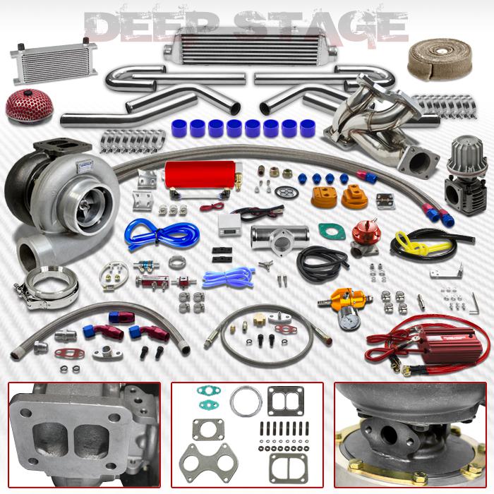 Gt45 t4 19pc turbo kit w/intercooler+manifold+wastegate 92-98 mazda rx-7 fd3s