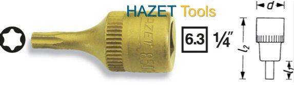 Hazet inside torx socket 1/4 " drive t25 new 