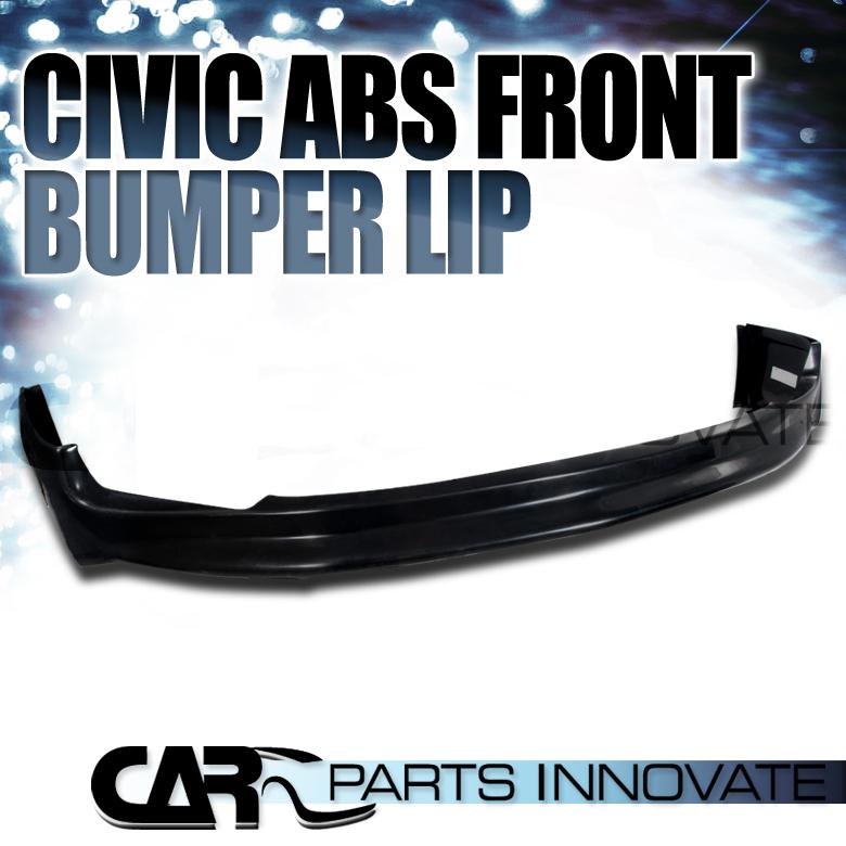 Jdm black 06-08 honda civic 2dr coupe abs front bumper lip spoiler