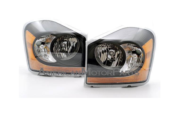 Depo pair euro style black w/o daytime running headlights 06-06 dodge durango