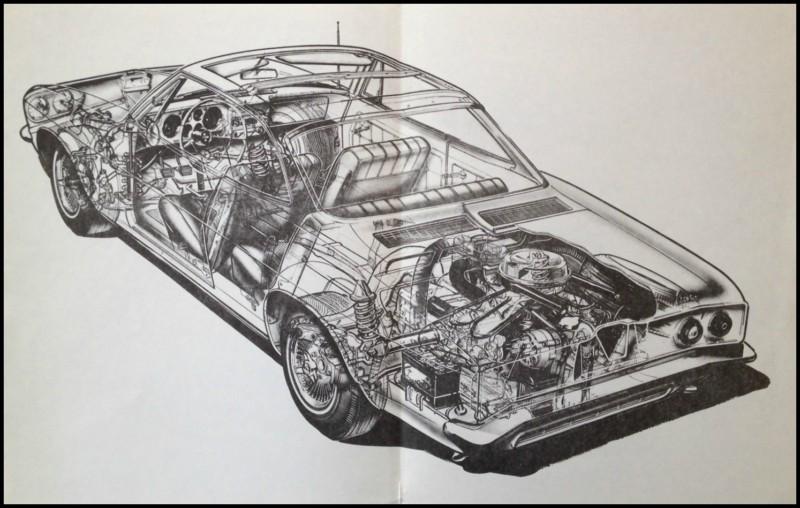 Beautiful corvair line drawing 1965-1969 two door