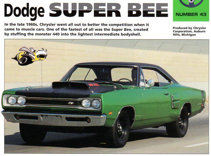 1969 - 1970  dodge  super  bee   fact sheet  -  9 " x  15 3/4 "