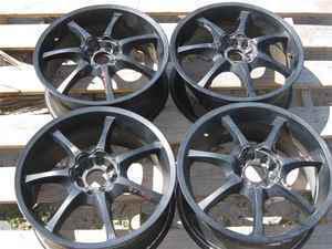 Konig 18"x7.5" black wheels rims set universal lug lkq