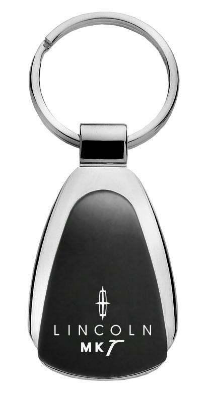 Lincoln mkt black tear drop metal key chain ring tag key fob logo lanyard